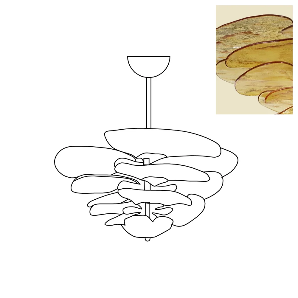 Amber Glass Chandelier - Image 18