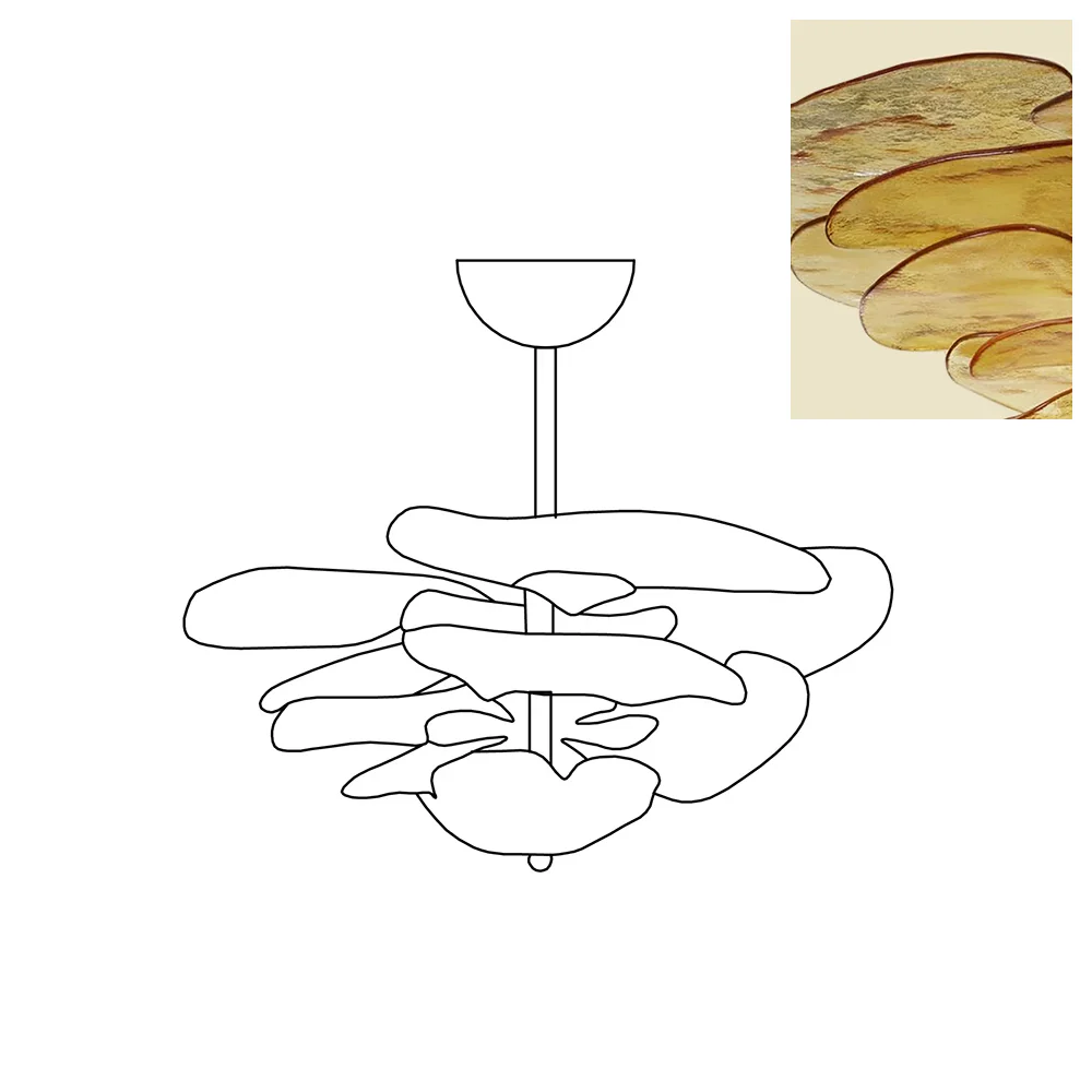 Amber Glass Chandelier - Image 19