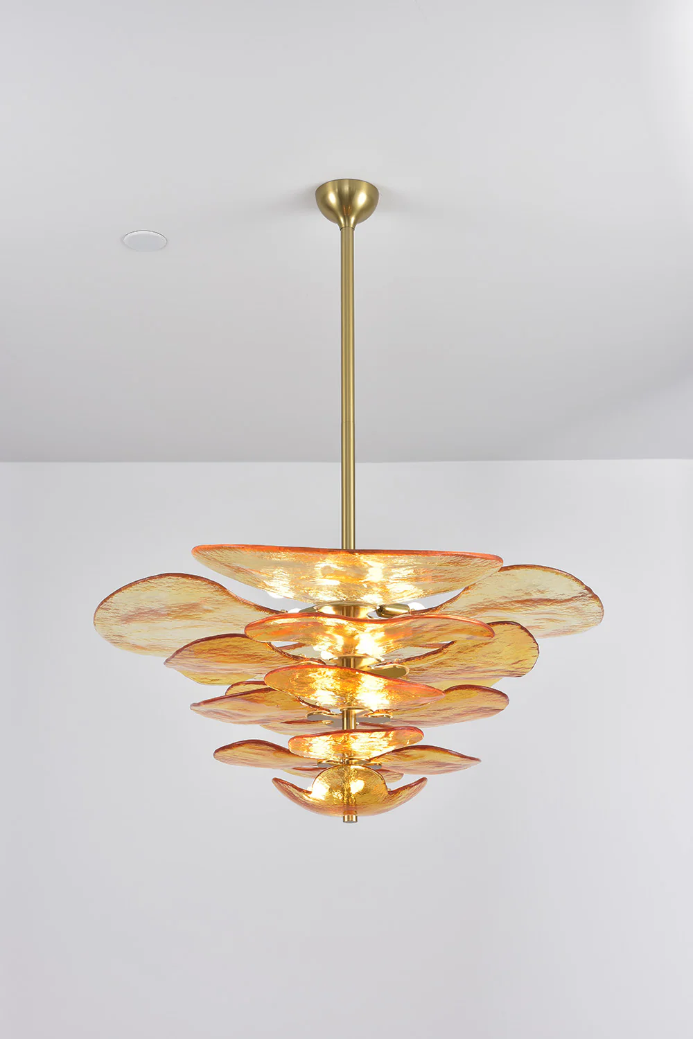 Amber Glass Chandelier - Image 2