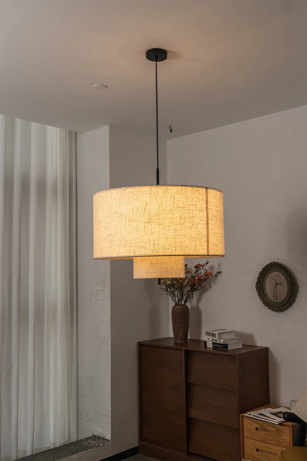 Concentric Veil Fabric Pendant Light - Image 7