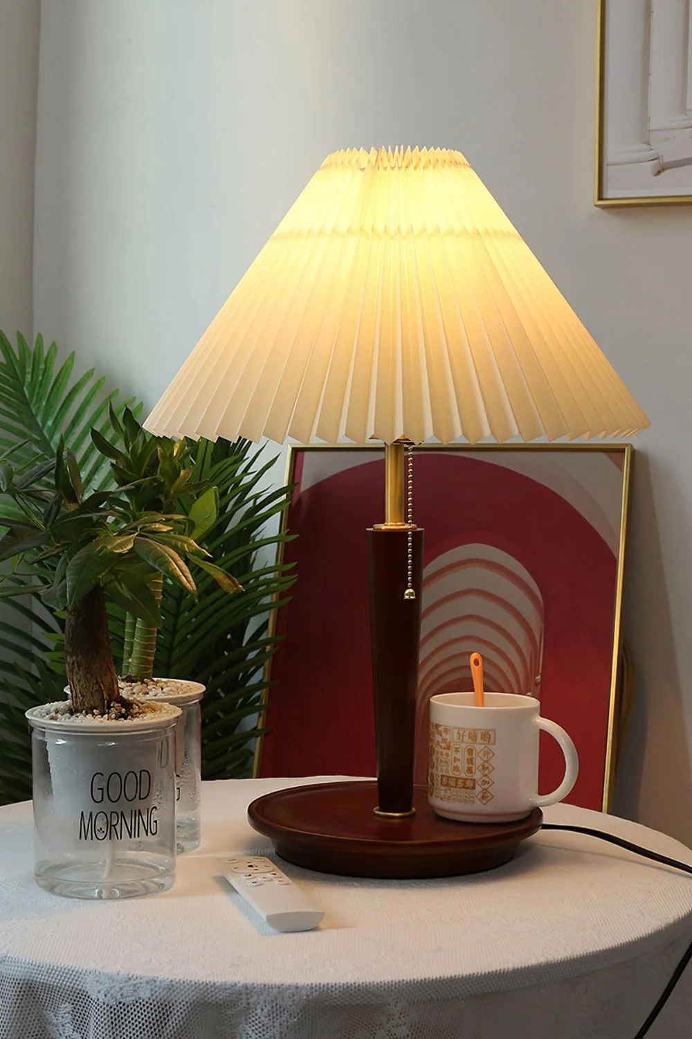 Cone Pleated Fabric Table Lamp - Image 12