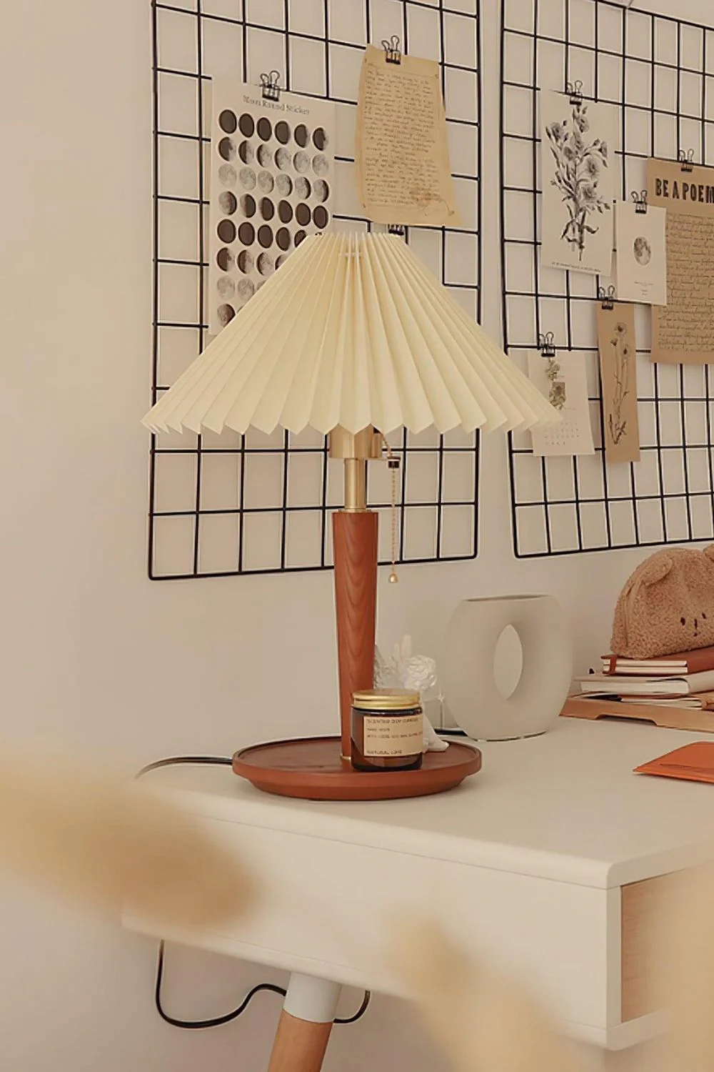 Cone Pleated Fabric Table Lamp - Image 25