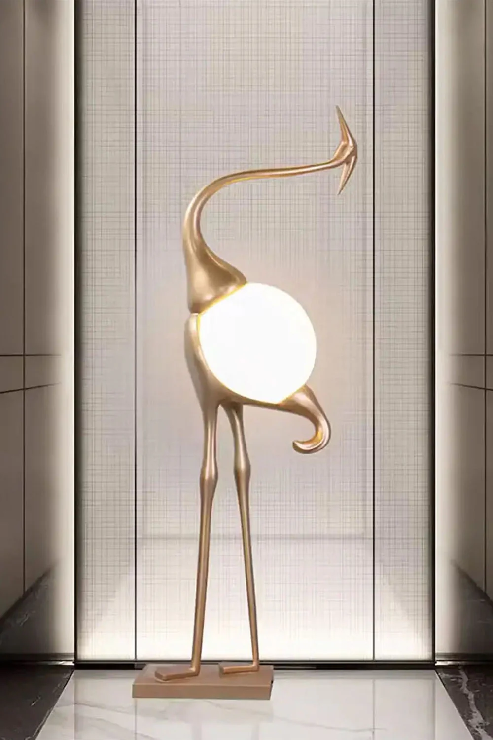 Crane-Shaped Sculpture Floor Lamp - Image 8