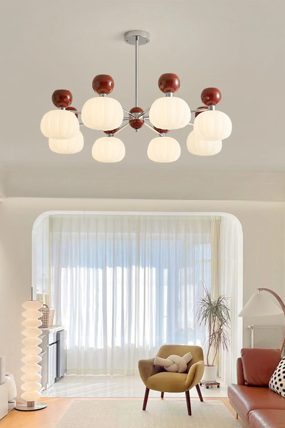 Cream Pumpkin Chandelier - Image 12