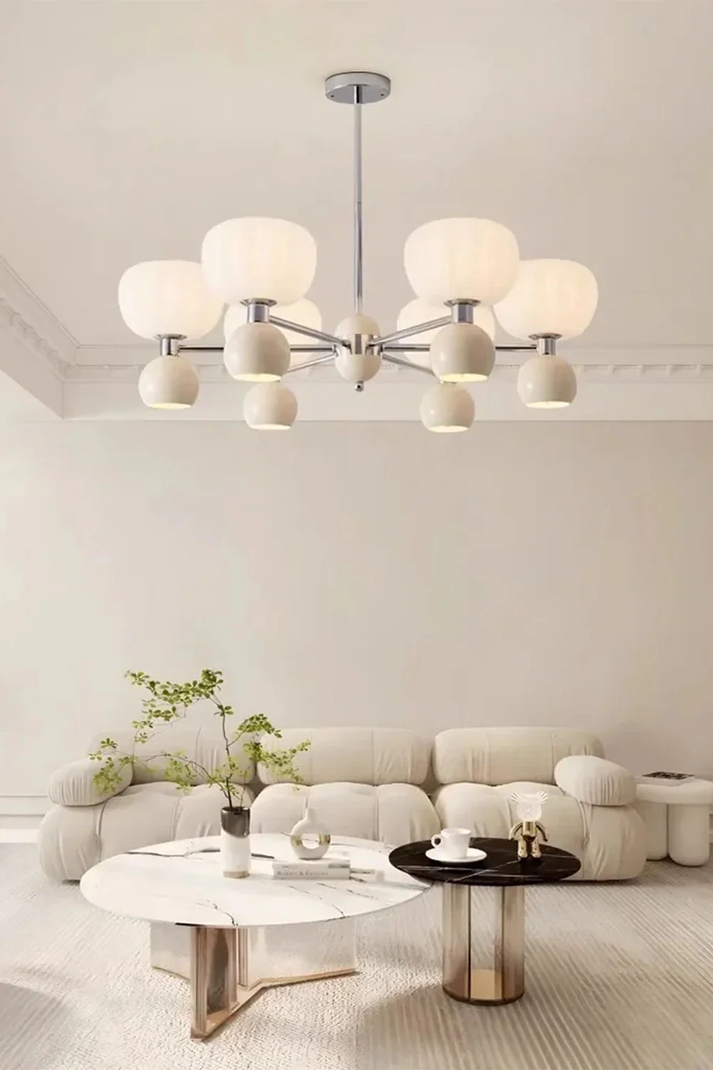 Cream Pumpkin Chandelier - Image 14