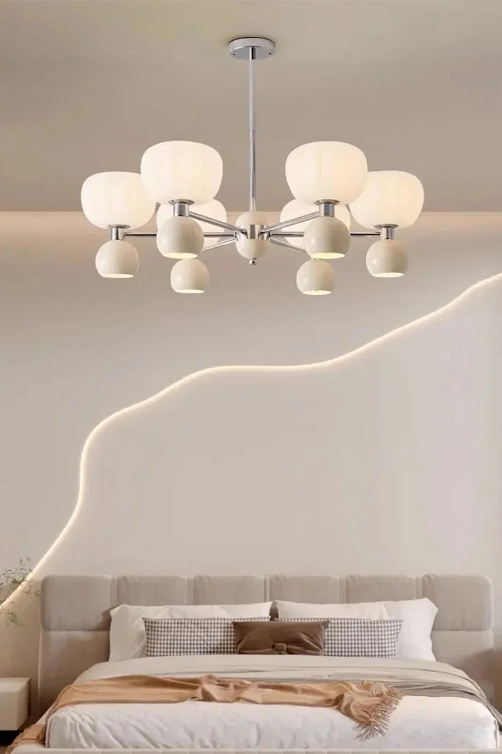Cream Pumpkin Chandelier - Image 15