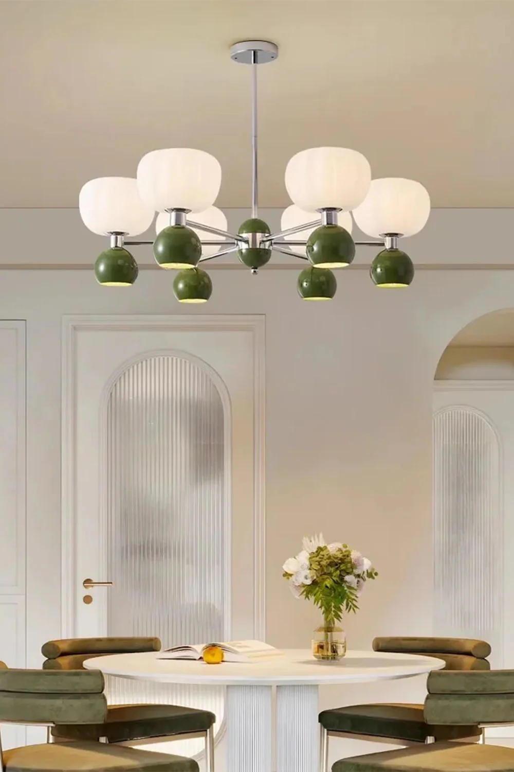 Cream Pumpkin Chandelier - Image 3