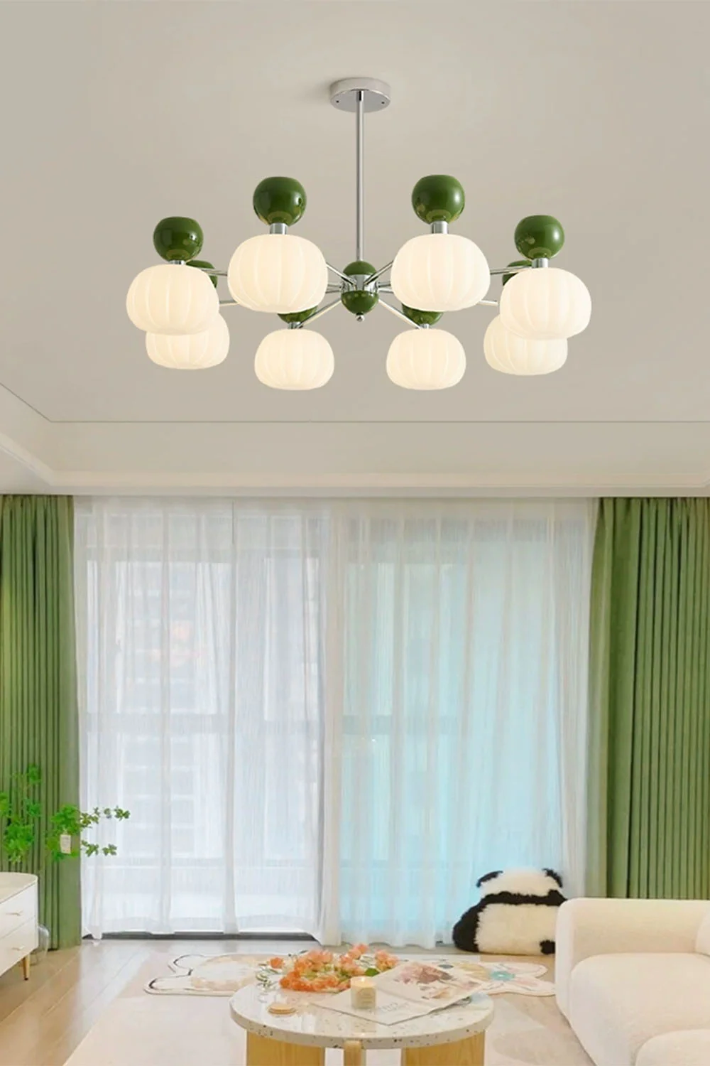 Cream Pumpkin Chandelier - Image 5