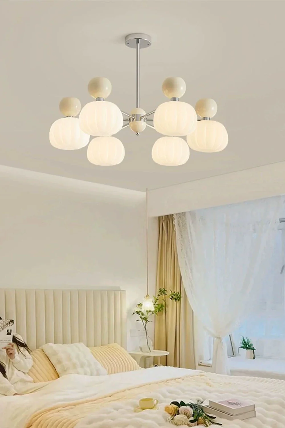 Cream Pumpkin Chandelier - Image 7