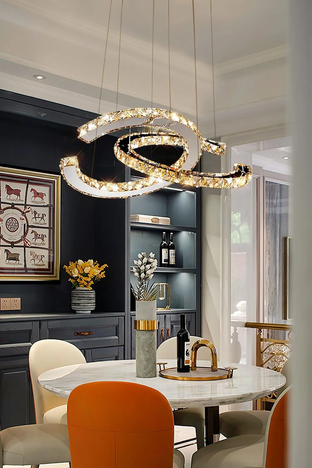 Crystal with Double C Chandelier - Image 6