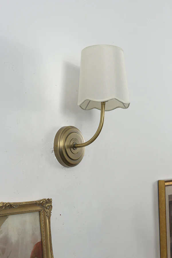Curved Arm Fabric Shade Wall Sconce - Image 21