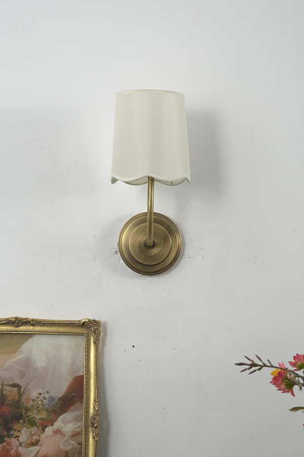 Curved Arm Fabric Shade Wall Sconce - Image 22