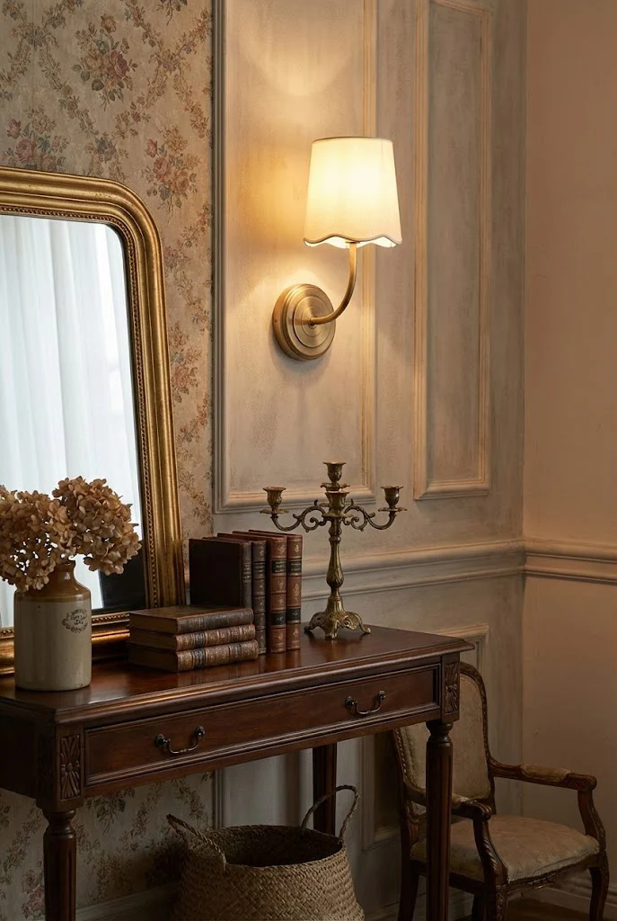 Curved Arm Fabric Shade Wall Sconce - Image 5