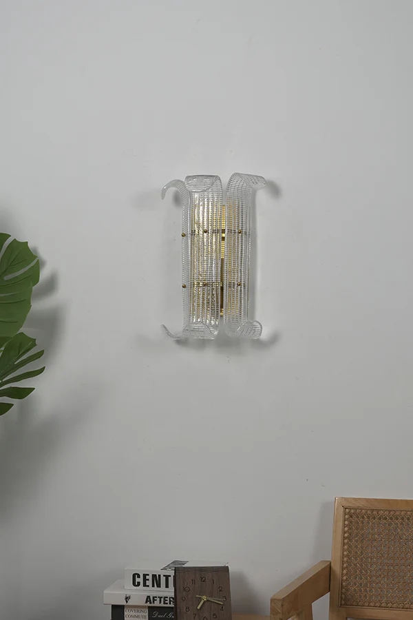 Curved Textured Glass Wall Sconce - Image 21