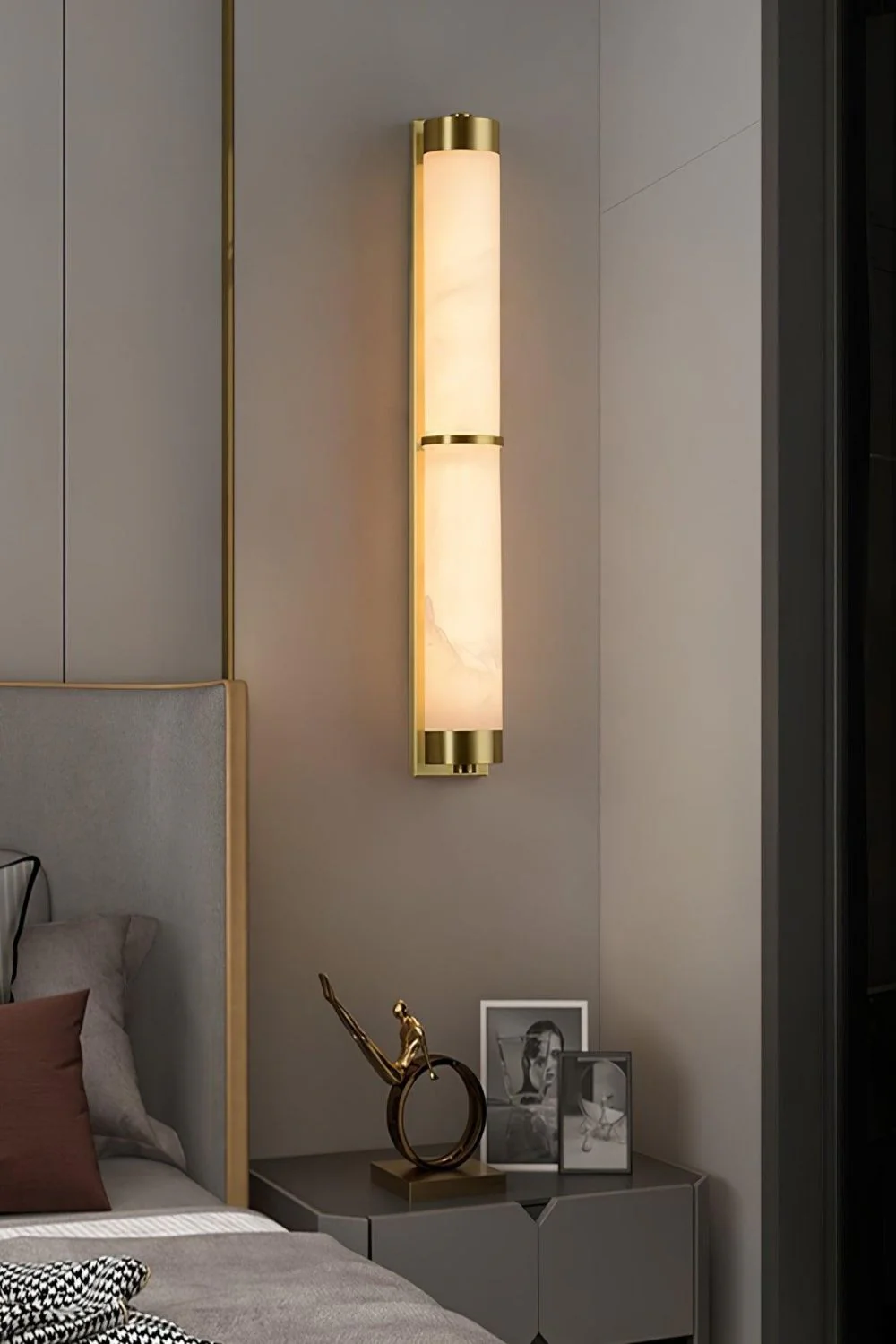 Cylindra Alabaster Brass Wall Light - Image 12