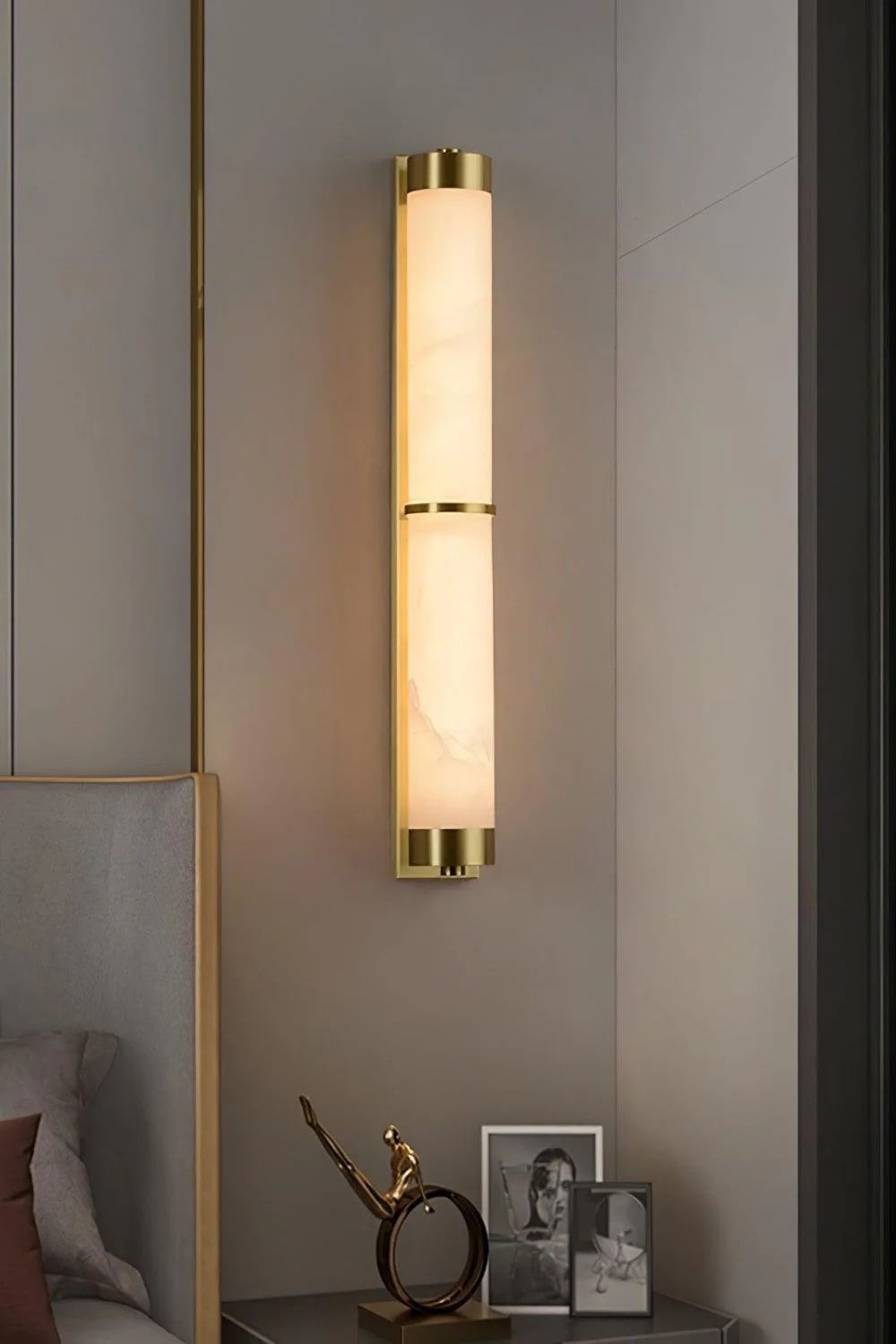 Cylindra Alabaster Brass Wall Light - Image 14