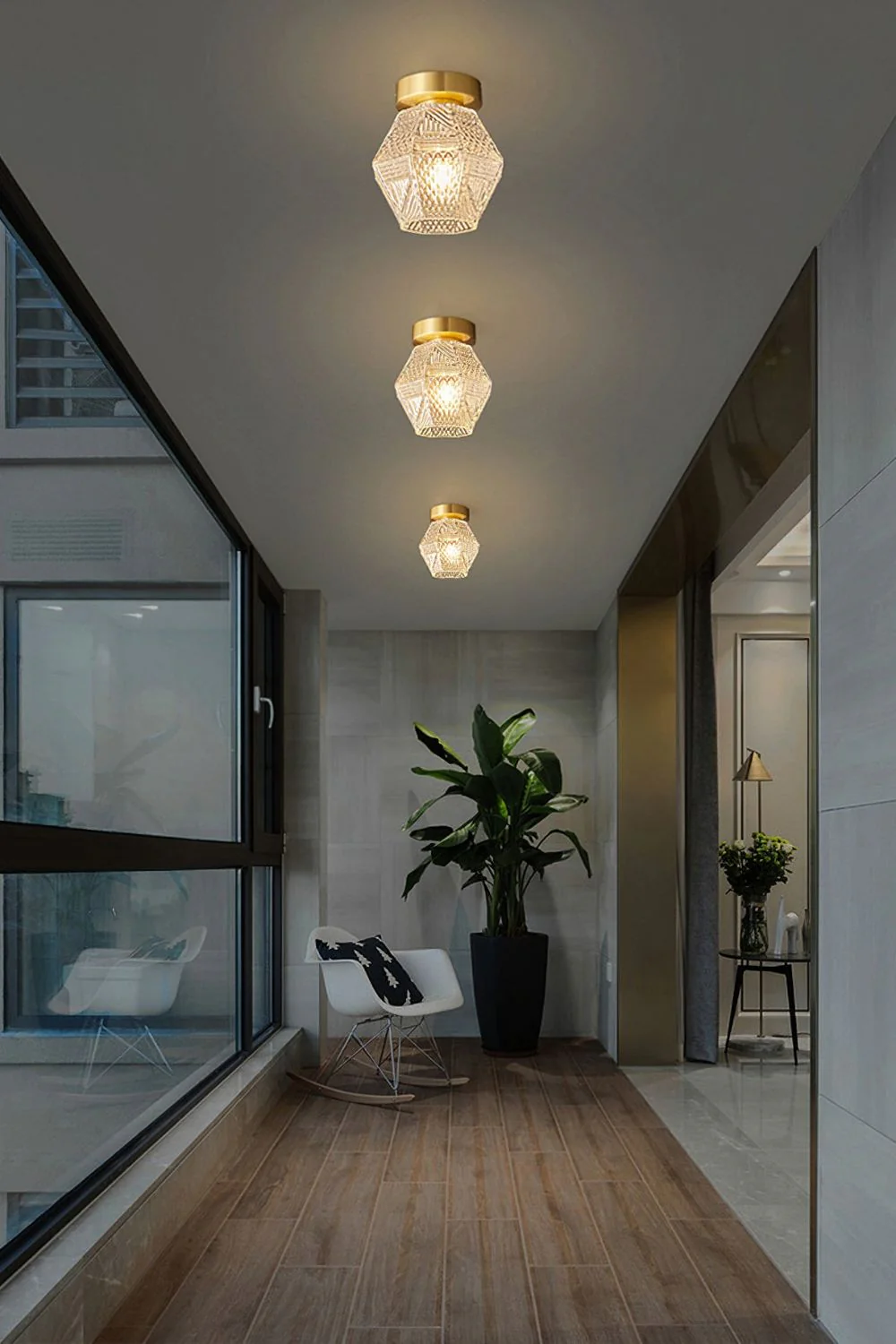 Diamond Cut Art Deco Ceiling Light - Image 3
