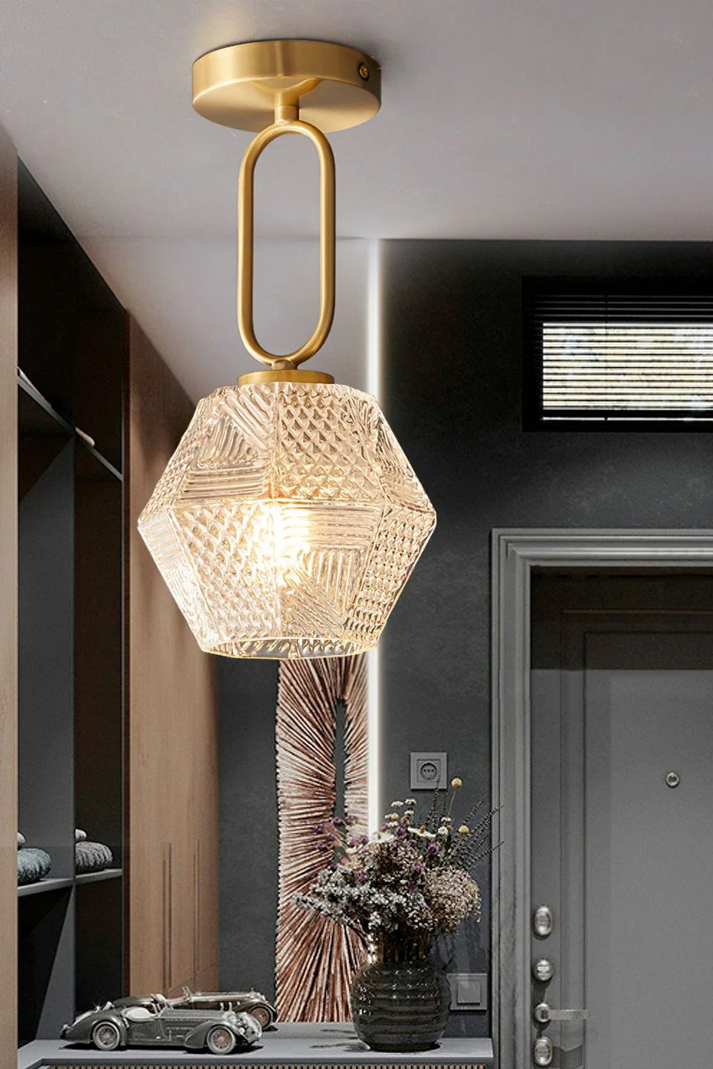 Diamond Cut Art Deco Ceiling Light - Image 5