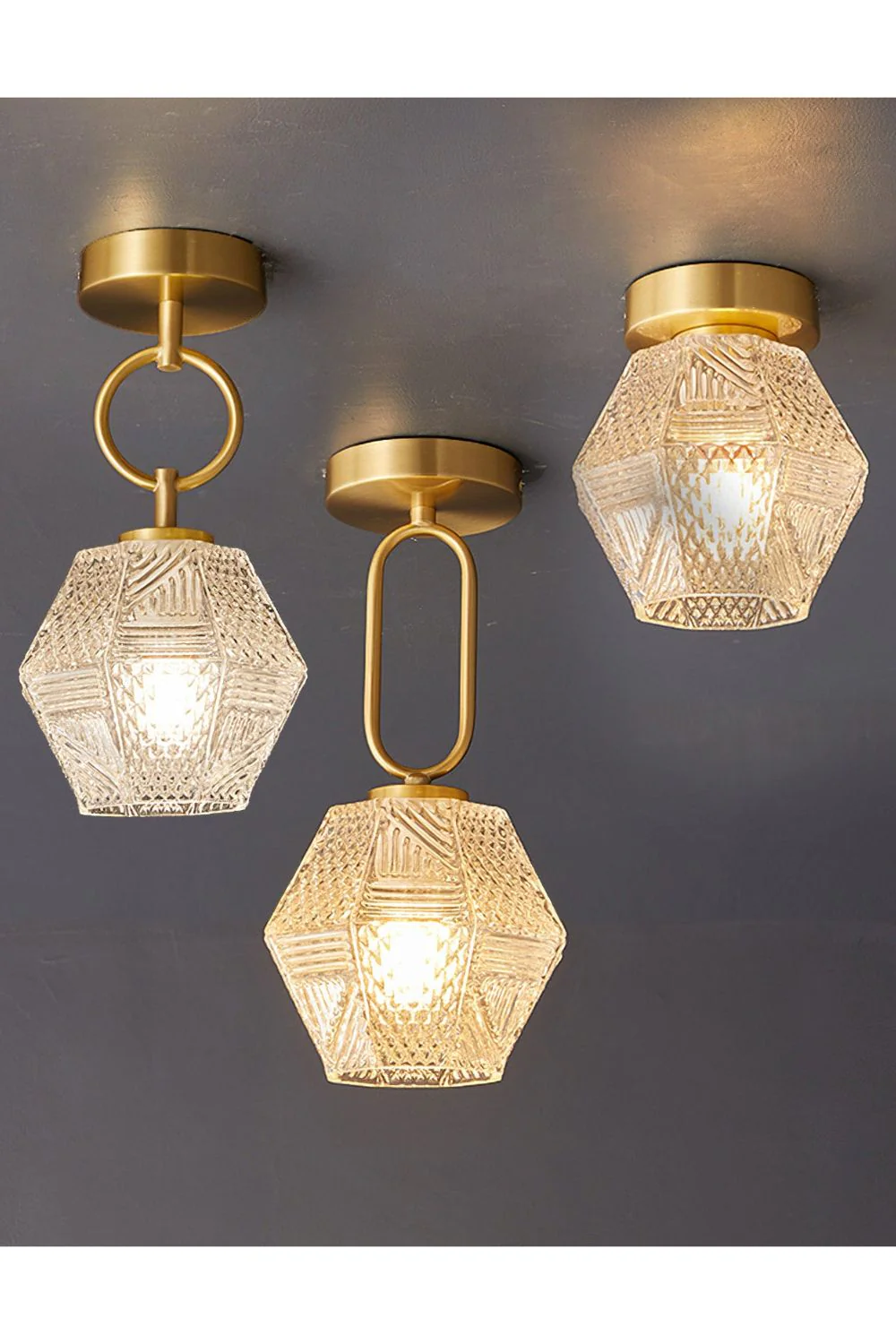 Diamond Cut Art Deco Ceiling Light - Image 7