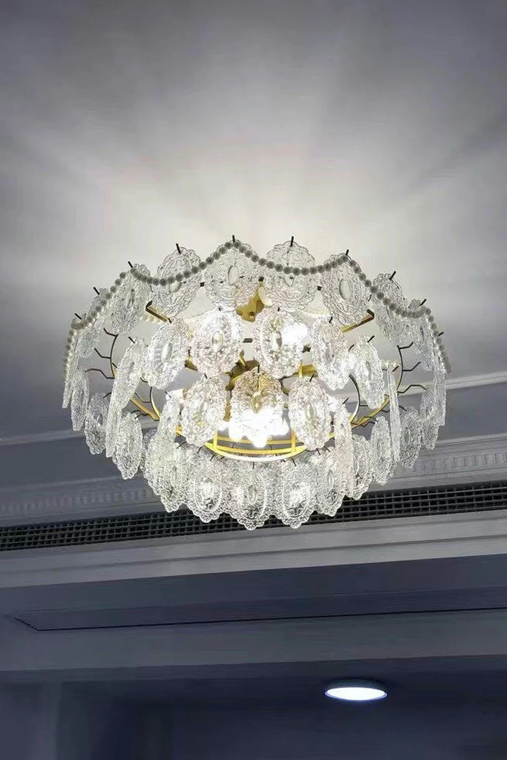 Embossed Pearls Glass Chandelier - Image 18