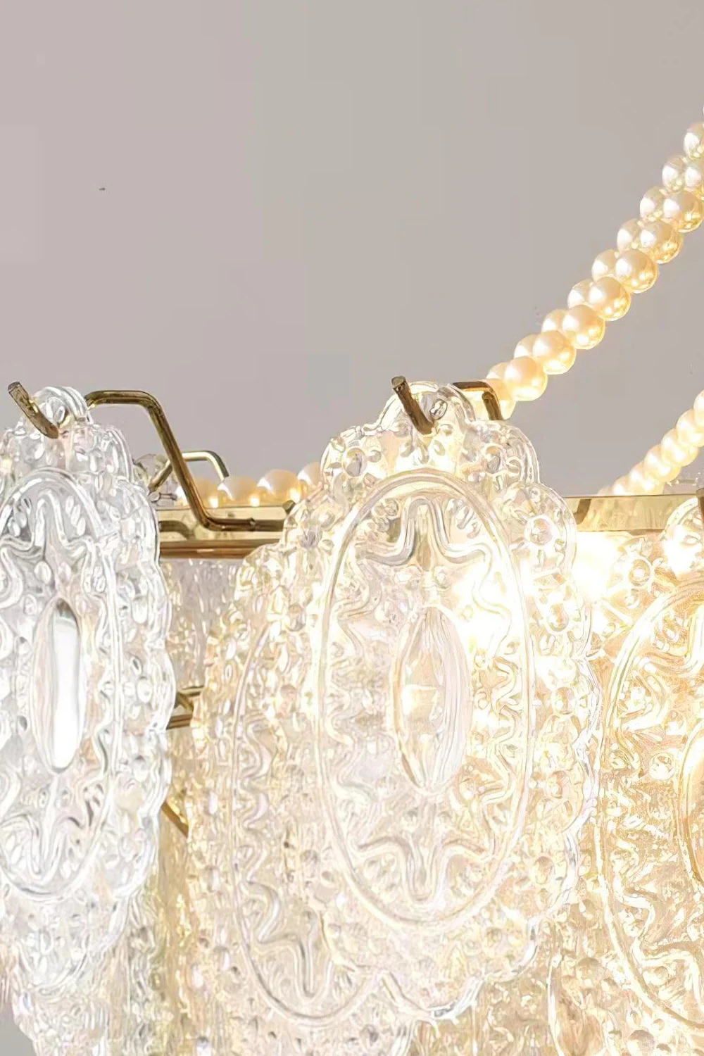 Embossed Pearls Glass Chandelier - Image 23