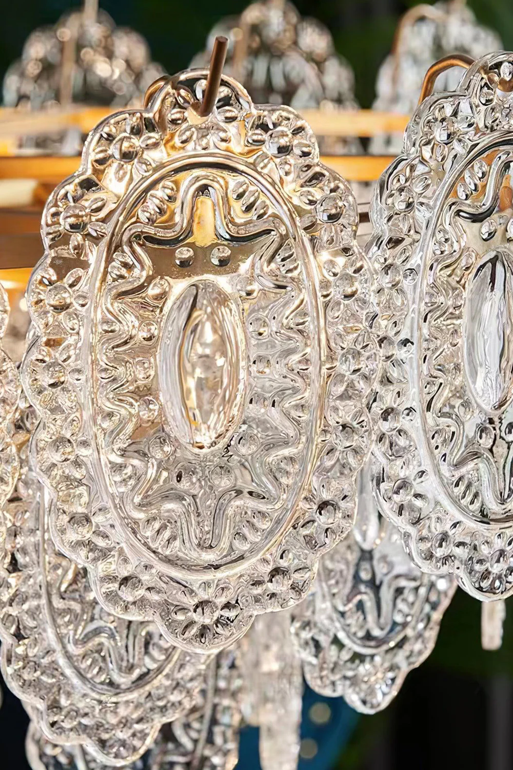 Embossed Pearls Glass Chandelier - Image 24