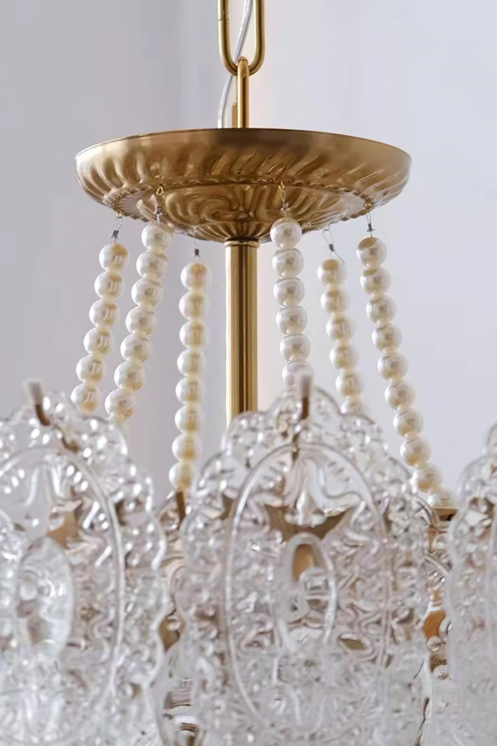 Embossed Pearls Glass Chandelier - Image 25