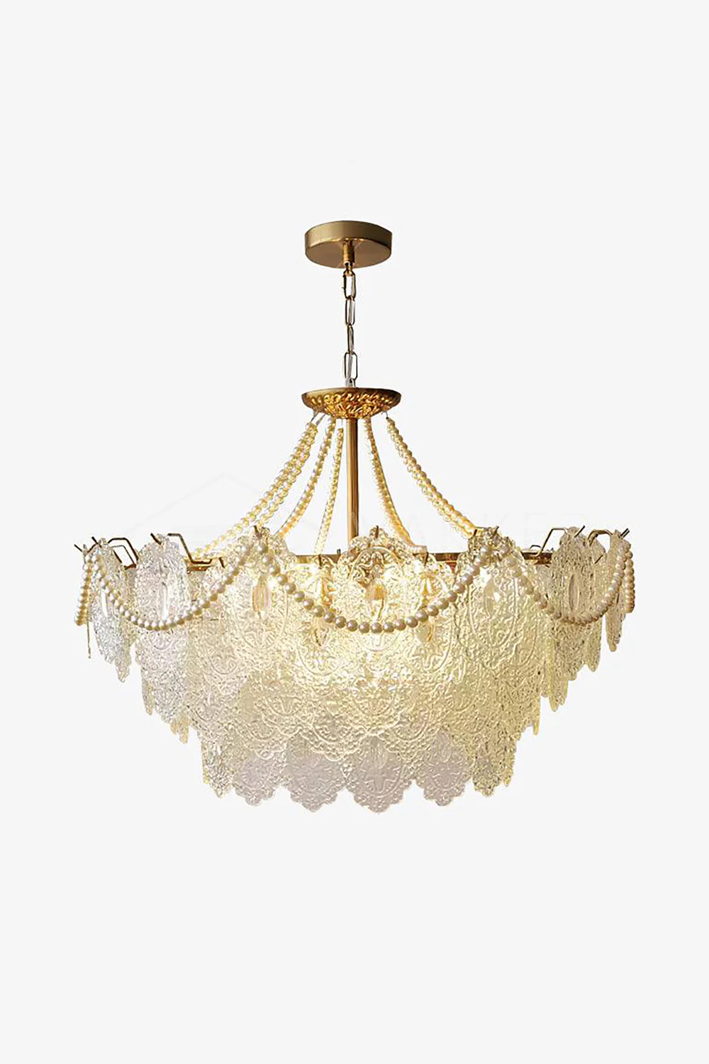 Embossed Pearls Glass Chandelier - Image 26