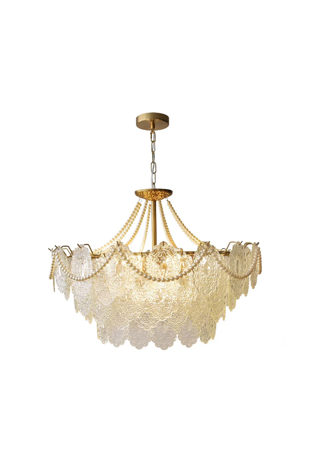 Embossed Pearls Glass Chandelier - Image 27