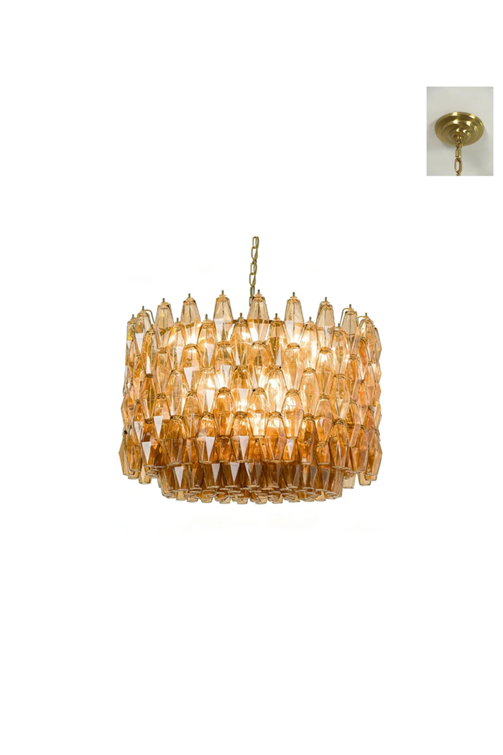 Faceted Amber Drum Sorrento Chandelier - Image 15