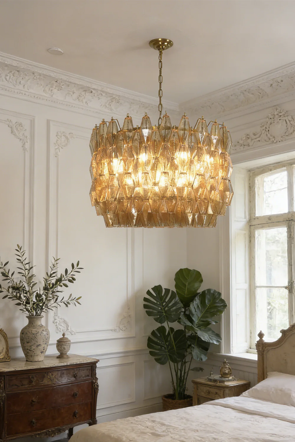 Faceted Amber Drum Sorrento Chandelier - Image 2