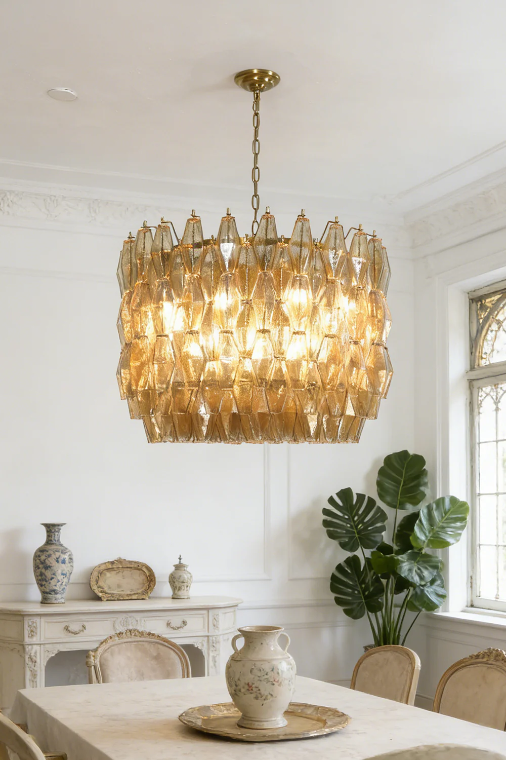 Faceted Amber Drum Sorrento Chandelier - Image 3