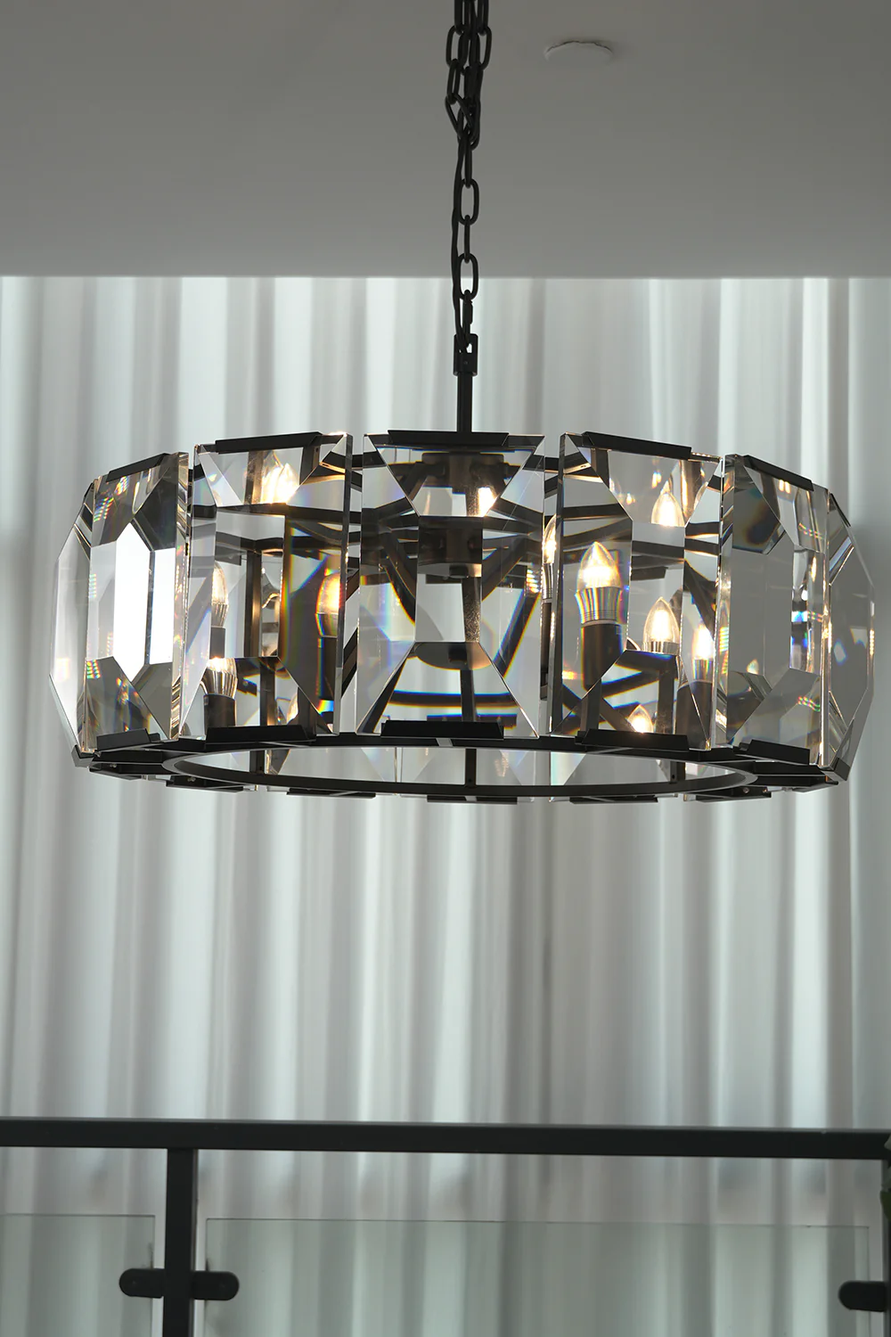 Faceted Crystal Halo Chandelier - Image 14