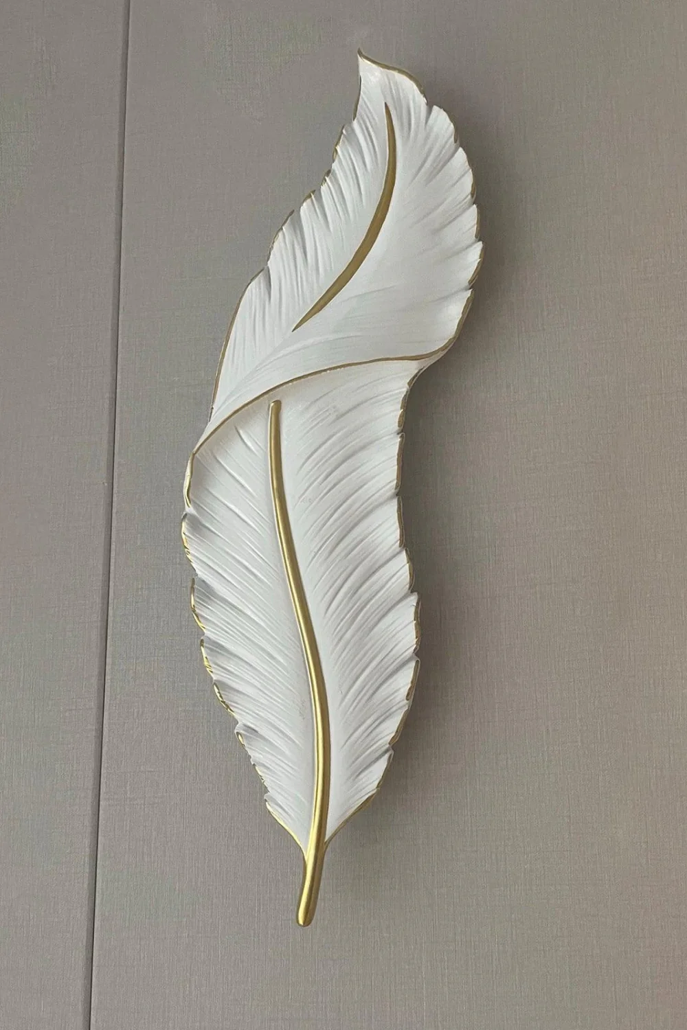 Modern White Gold Feather Wall Lamp - Image 21