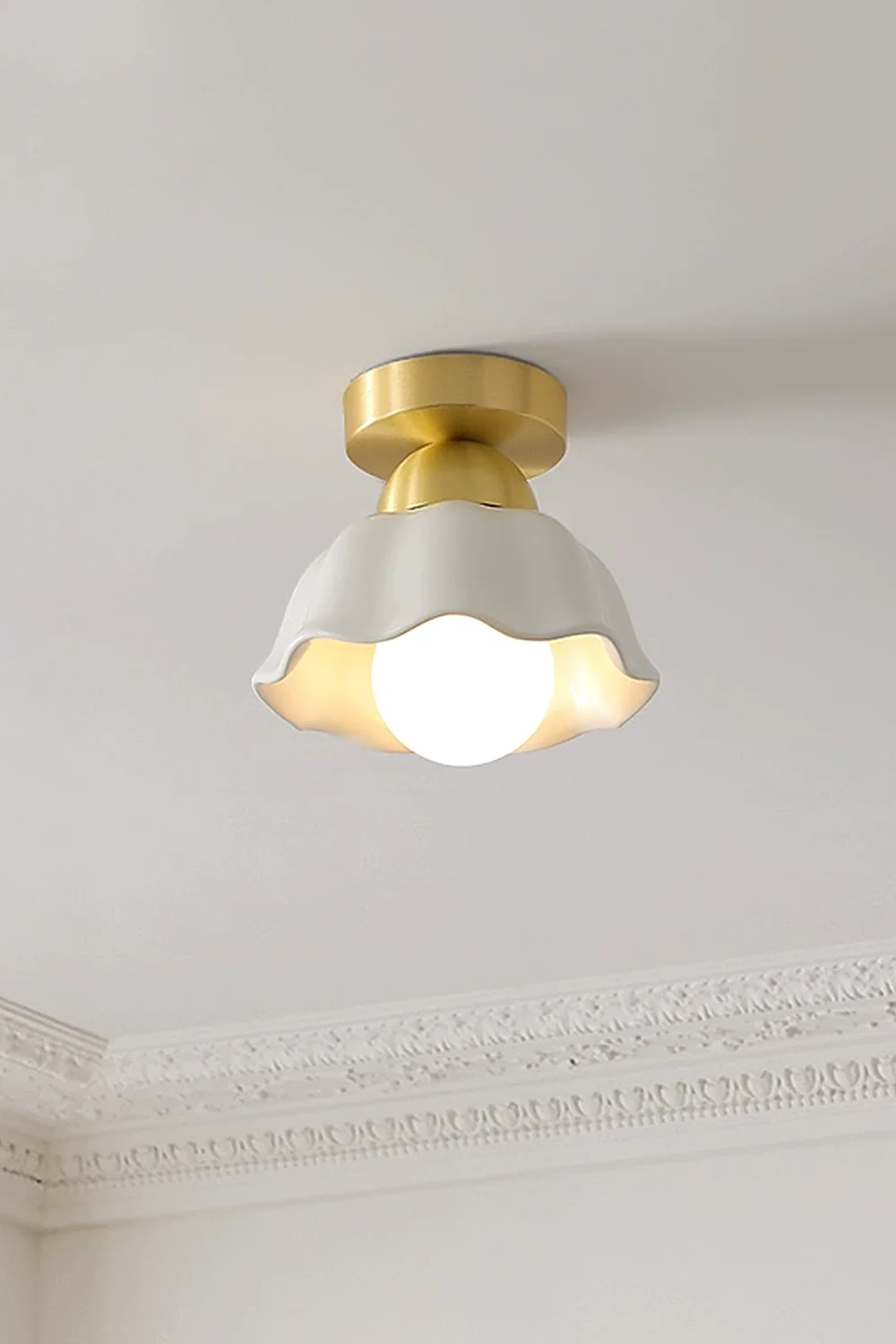 Flower Ceramic Brass Ceiling Light - Image 2