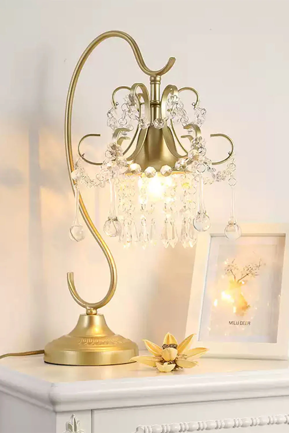 French Crystal Table Lamp - Image 2