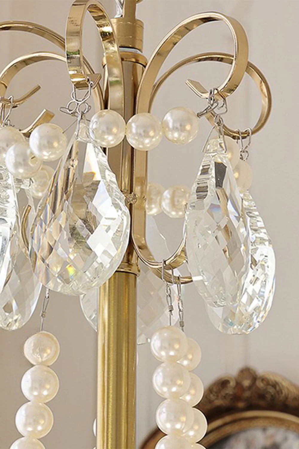 French Glass Pearl Chandelier - Image 15