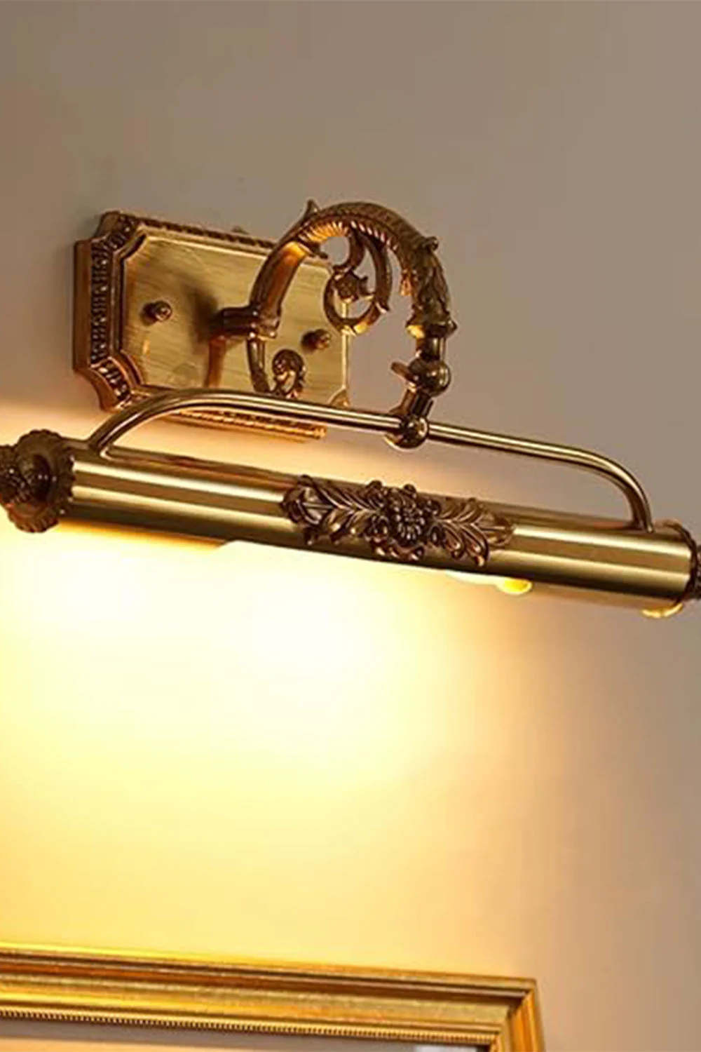 French Retro Cylindrical Copper Wall Lamp - Image 7