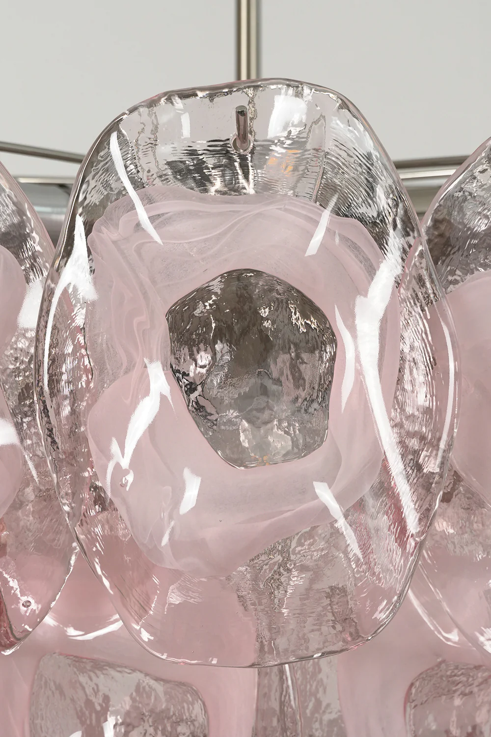 Frostelle Pink Glass Chandelier - Image 11