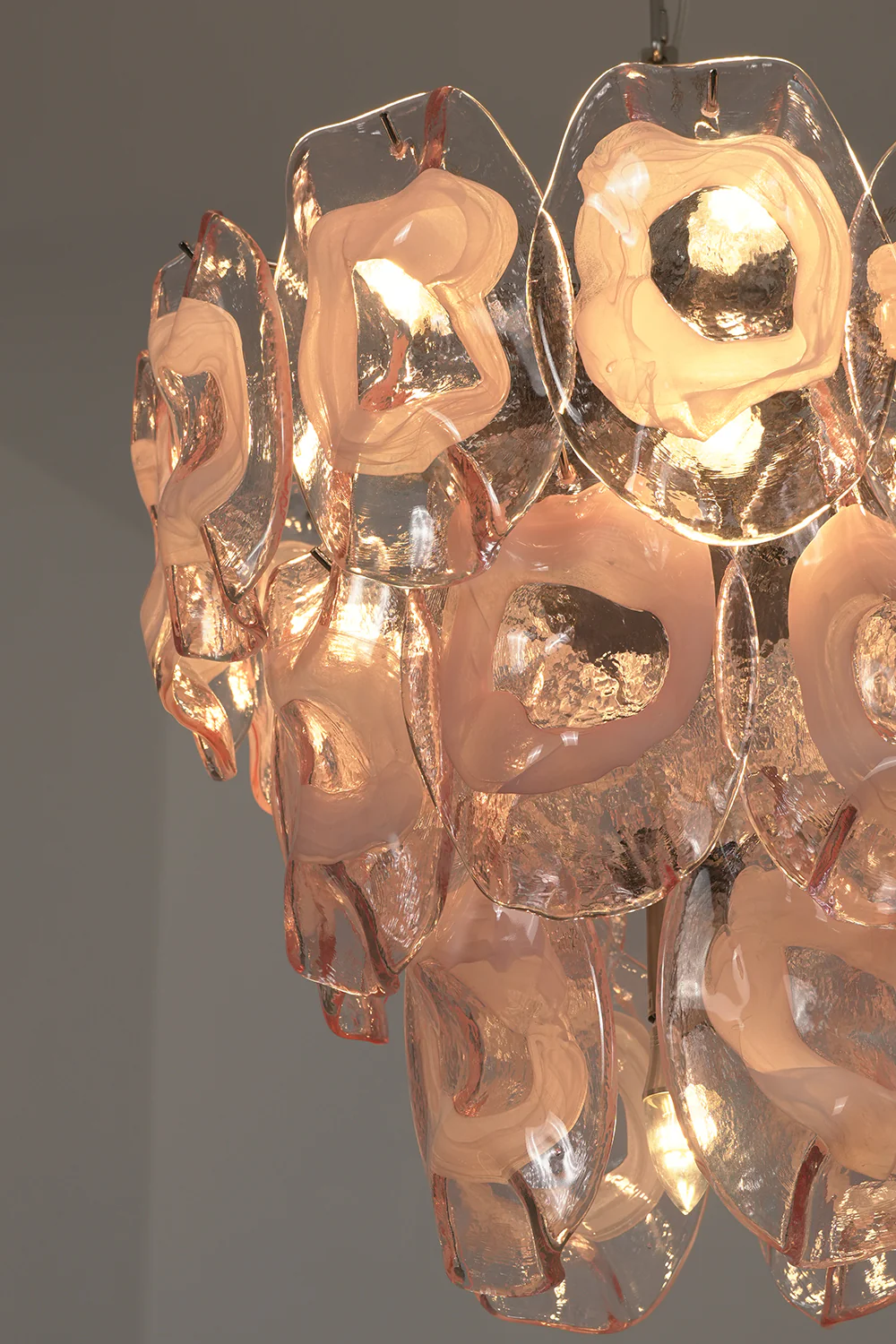 Frostelle Pink Glass Chandelier - Image 12