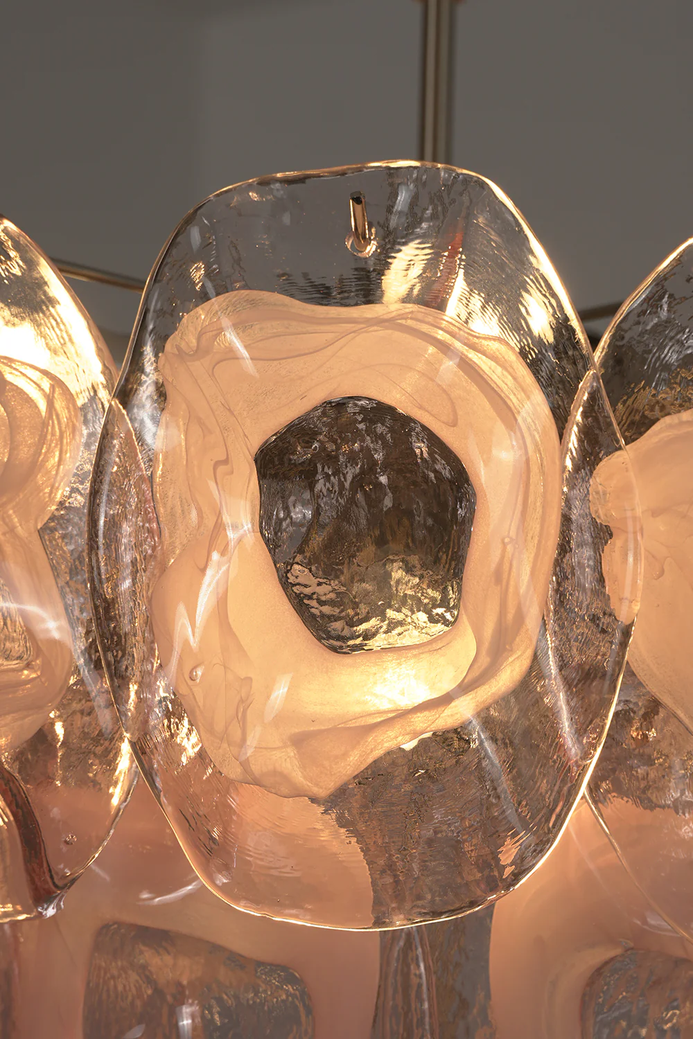 Frostelle Pink Glass Chandelier - Image 13