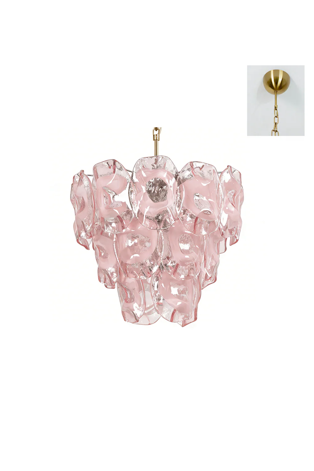 Frostelle Pink Glass Chandelier - Image 15