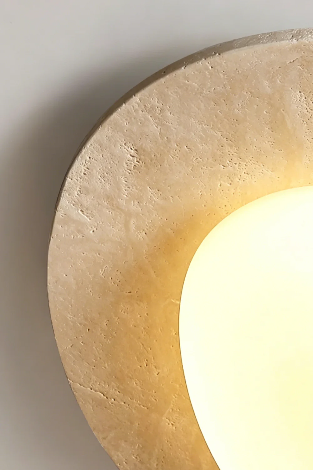 Geoidal Halo Travertine Ceiling Light - Image 7