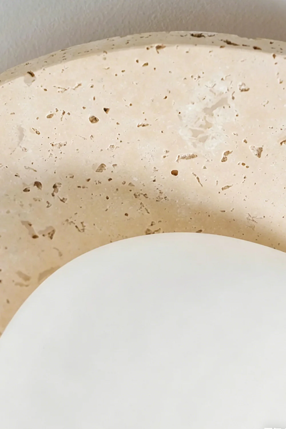 Geoidal Halo Travertine Ceiling Light - Image 9