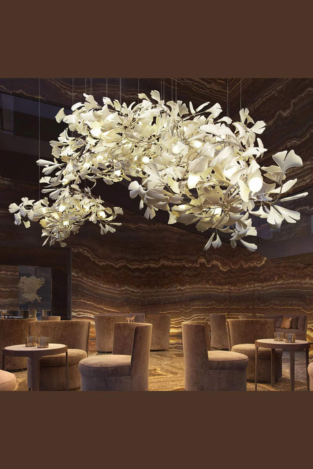 Cermaic Leaf Gingko Chandelier B - Image 12