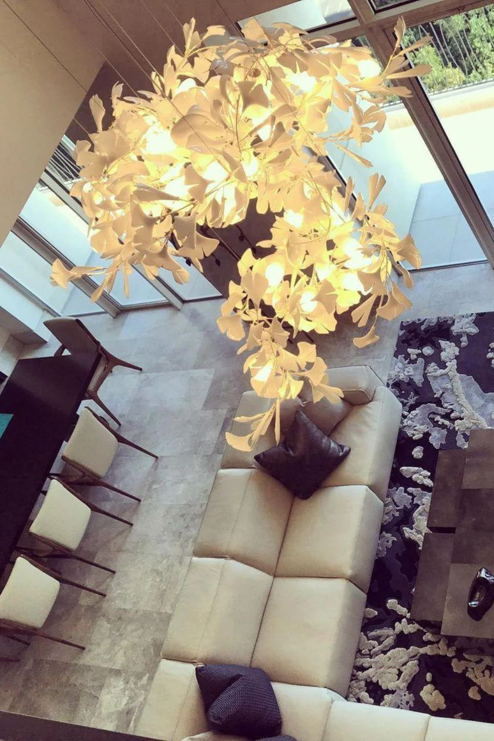 Cermaic Leaf Gingko Chandelier B - Image 15
