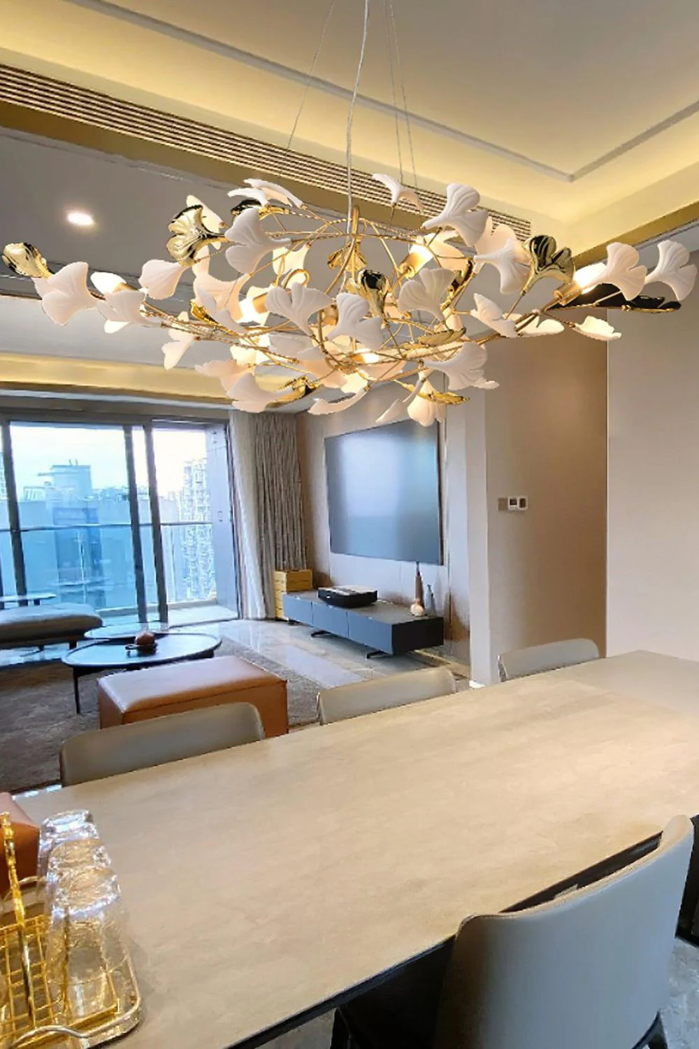 Cermaic Leaf Gingko Chandelier B - Image 17