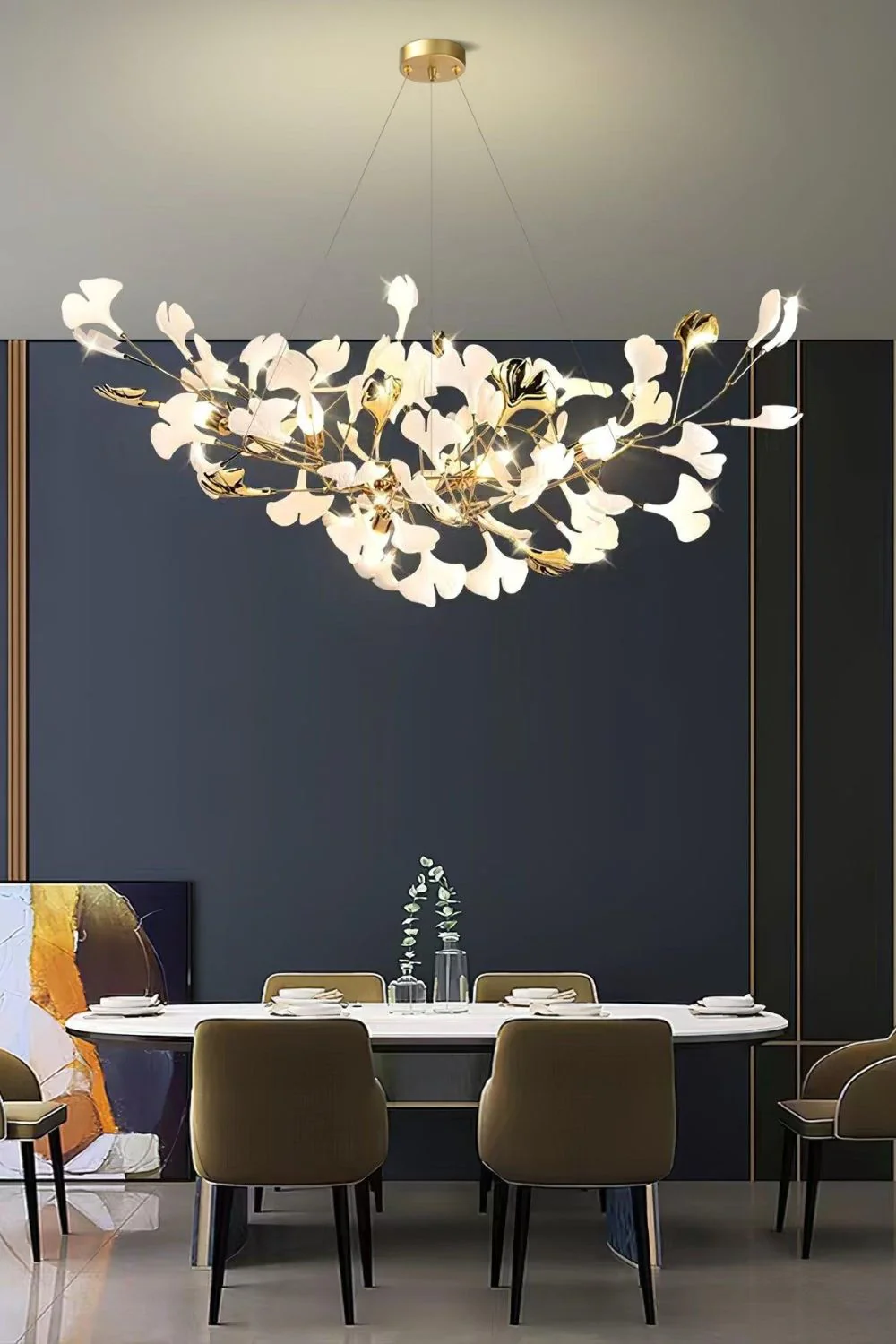 Cermaic Leaf Gingko Chandelier B - Image 3