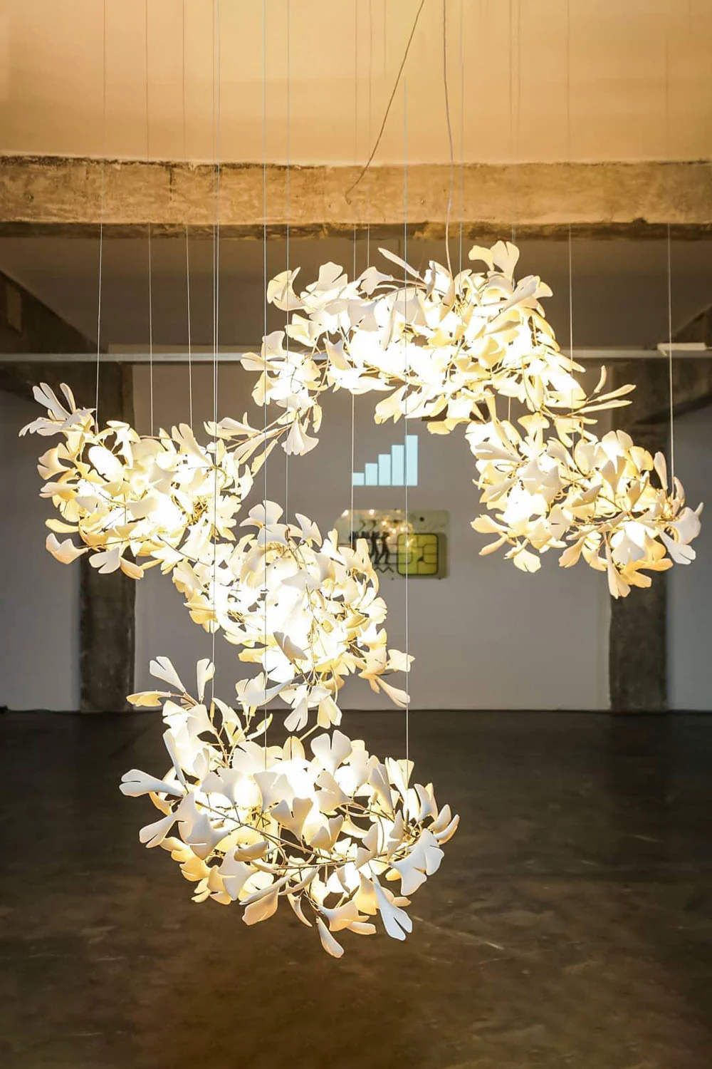 Cermaic Leaf Gingko Chandelier F - Image 3