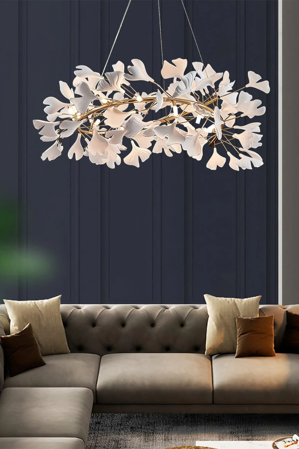 Cermaic Leaf Gingko Chandelier U - Image 10